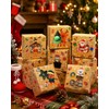 Qiqee 60pc Christmas Cookie Boxes with Window 4x4x2.5 Small Treat
