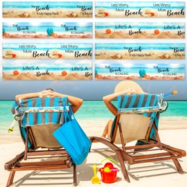 Boao Towel Bands for Beach Chairs Cruise Towel Clips for Lounge Beach Pool Chairs Towel Strap Holder Elastic Windproof Beach Accessories for Summer(Beach, 8 Pack)