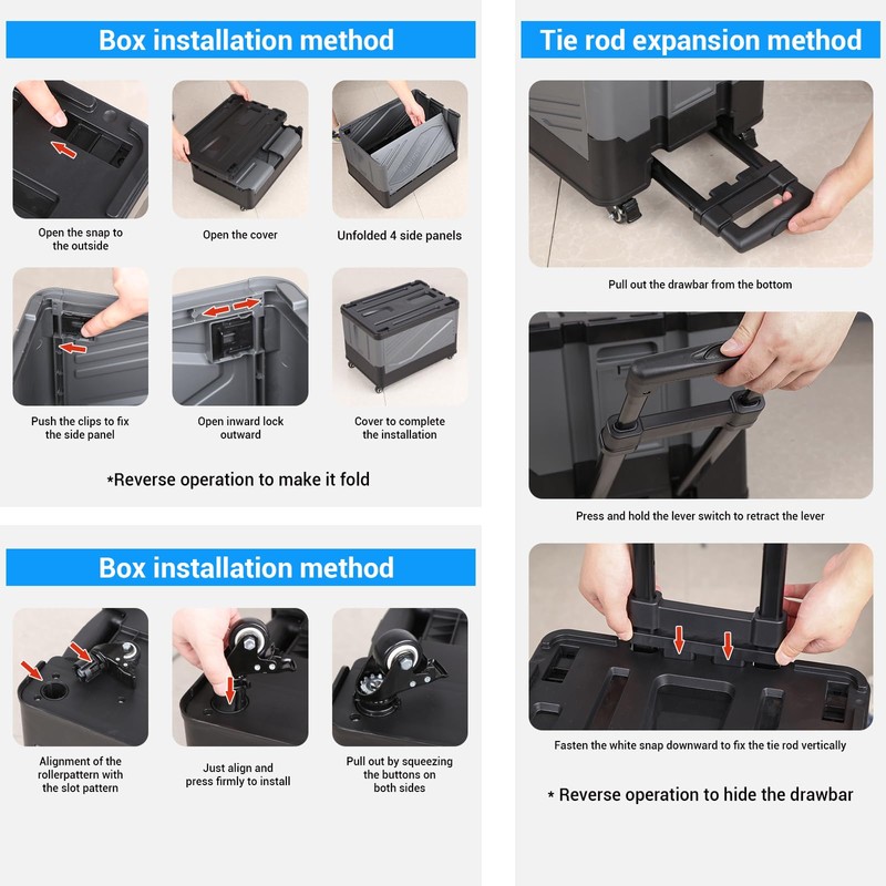 XCBYT Storage Bins with Wheels - Rolling Carts with Wheels