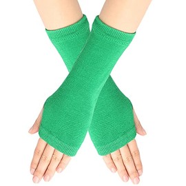 Warmbaby Green Gloves Girls Kids Fingerless Arm Warmers Arm Glove