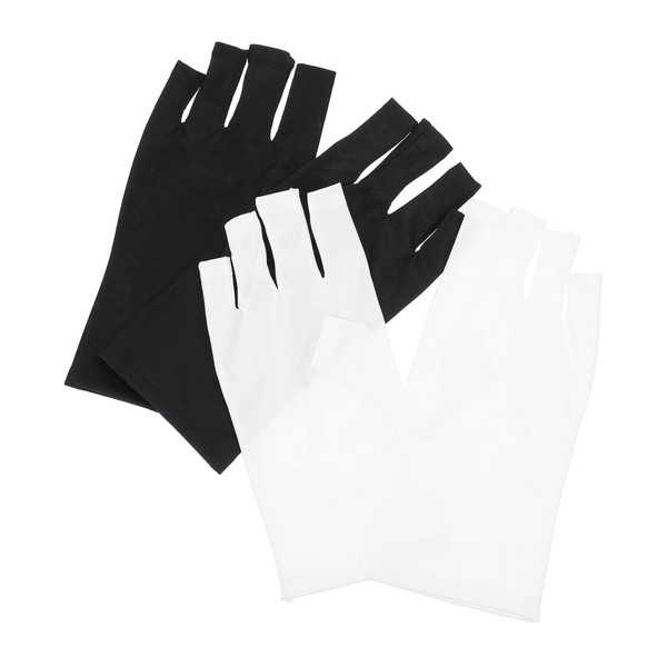 Baluue 2 Pairs UV Prevention Gloves for Nail Art Protection