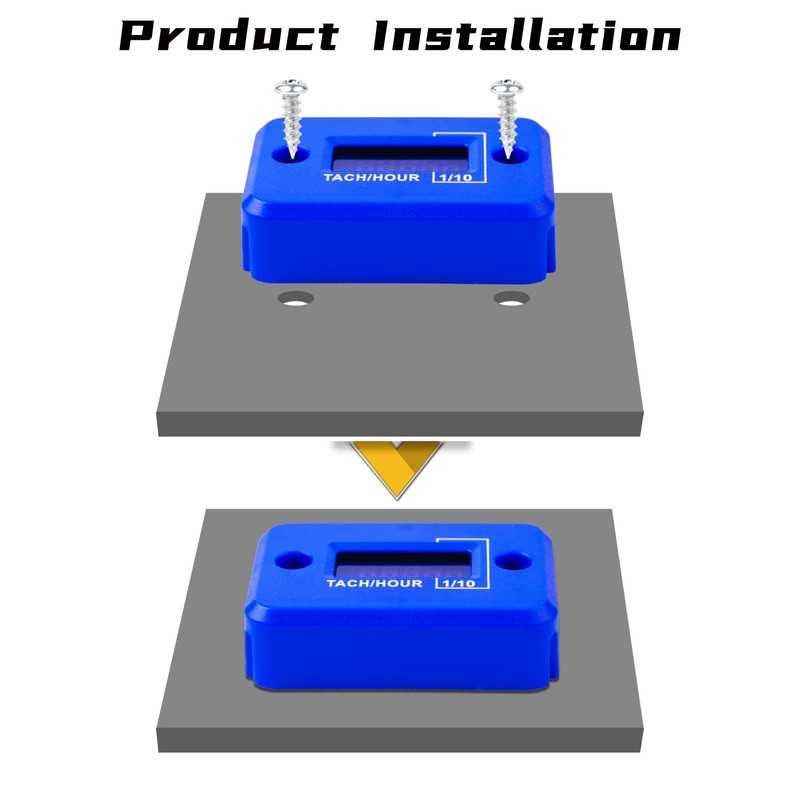 NInE-ROnG Tach Operating Hour Counter Digital LCD Inductive Tachometer RPM