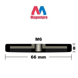 Magnetpro 8 Pieces Strong Rubber Coated Mounting Magnets Anti-Scratch, 65 LBS of Adhesive Power, Magnetic Assembly Base for Light Strips and Additional Mirrors The Outdoor Area