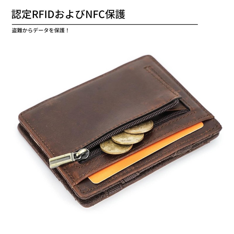 Contact's serie Magical Wallet Red Brown Full Grain Oil Beaded