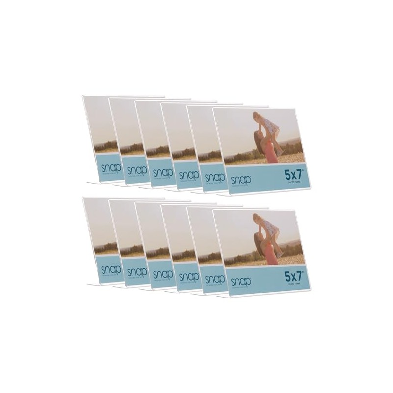 Snap H8001H10C Horizontal Acrylic Frame, 5" x 7", 12 Pieces