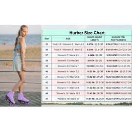 Hurber Women Roller Skates High-Top Double-Row PU Leather Outdooer Roller Skates for Girls (Purple Flashing Wheel,41 - US:10)