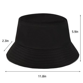 EXFEA Fishing Hat Sun Hat Protection Sun Hat for Men and Women, Foldable Bucket Hat for Outdoor Fishing Trips 56-58 cm Black