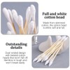WOLMIK Cotton Buds Pack of 200 Bamboo with Wooden Handles