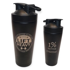 Copper Scout Custom 25 oz Metal Insulated Shaker Water Bottle Engraved In USA 2 Sided Protein