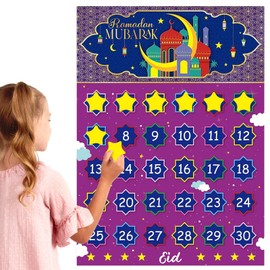 Ramadan Calendar 2025, Ramadan Eid Countdown Calendar, Eid Mubarak Countdown Calendar, 30 Days Eid Mubarak Countdown Calendar Felt, Ramadan Mubarak Advent Calendar for Children, Eid Mubarak Party