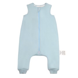 LOVABYLUCK Rayon Made from Bamboo Toddler Sleep Sack with Feet, 1.5 TOG Sleeveless Toddler Sleep Sack, 2-Way Zipper Baby Wearable Blanket with Legs for 12-24 Months Blue Small