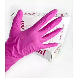 UniSeal Guante De Nitrilo Uniseal Rosa Con 100 Pzas Talla Mediana