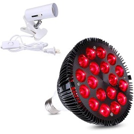 DS Picnic Red Light Therapy Lamp 54 W 18 LED with Light Socket, Combo Deep Red 660 and nea