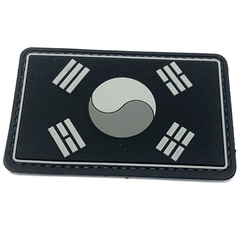 South Korea Black Flag PVC Paintball Airsoft Morale Patch