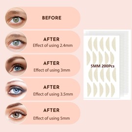 ZMBeautk Eyelid Tape 600 Pcs, Double Eyelid Tape for Hooded Eyes Invisible, nstant Eye Lift Without Surgery, Perfect for Uneven Mono-Eyelids(5MM)