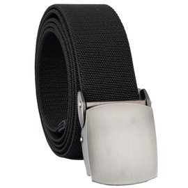 moonsix Elastic Belts for Men,Tactical Military Style Webbing Stretch Outdoor Belt,Black