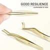 QUEWEL Lash Applicator Tool, 2 Pcs Eyelash Clusters Tweezers For