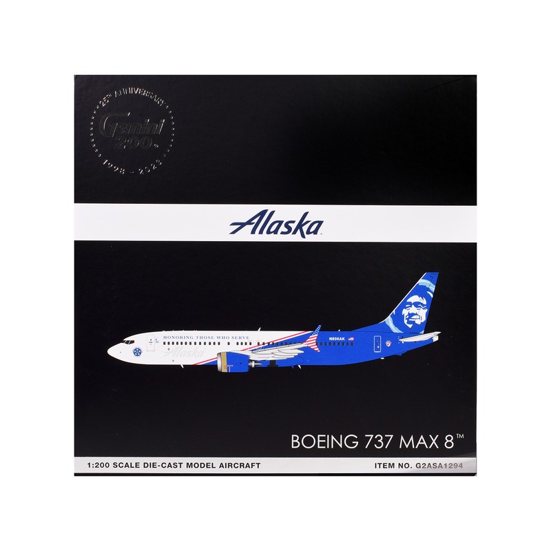 DCD Boeing 737 MAX 8 Commercial Aircraft N806AK White Blue