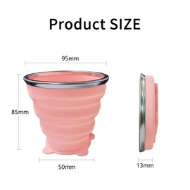 Collapsible Cup, Silicone Collapsible Travel-Cup, Expandable Folding Camping Drinking Cups with Lids Reusable Small Portable MugsCup for Travel, Camping, Hiking,Outdoor Sports, Indoors