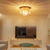 AGV LIGHTING CL006G Crystal Ceiling Light Fixture, Modern Semi Flush