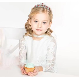 Lovelyshop Red Gems Rhinestone Tiara for Little Kid Big Kid Girl Prom Birthday Prinecess Party