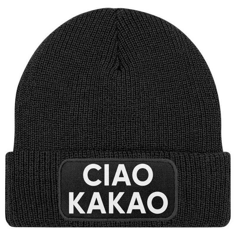 MoonWorks® Herren Beanie mit Patch Strickmütze mit Spruch Aufdruck Lustig