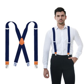 QCWQMYL Suspenders for Men Heavy Duty Clips Elastic Adjustable Straps Vintage X Back