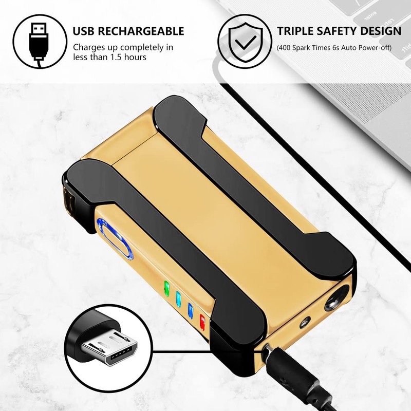 TIKIUKI Arc Lighter Electric Lighters Rechargeable Windproof Flameless Plasma Lighter