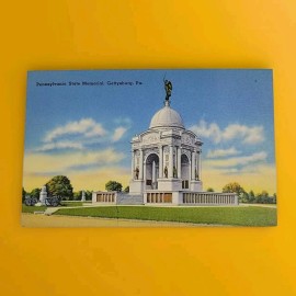 L.E. Smith Pennsylvania State Monument Gettysburg Pennsylvania Vintage Linen Postcard