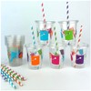 Paint Party Supplies Plastic Disposable Cup Set with Lids &