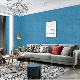 Yancorp Textured Fabric Navy Blue Peel and Stick Wallpaper - 24"x120" Faux Grasscloth Linen Removable Wallpaper and Counter Top Liners