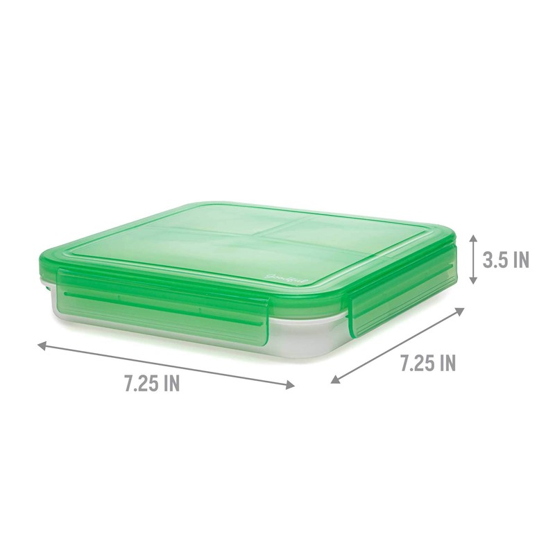 Square Lunch Container, 3 Compartments