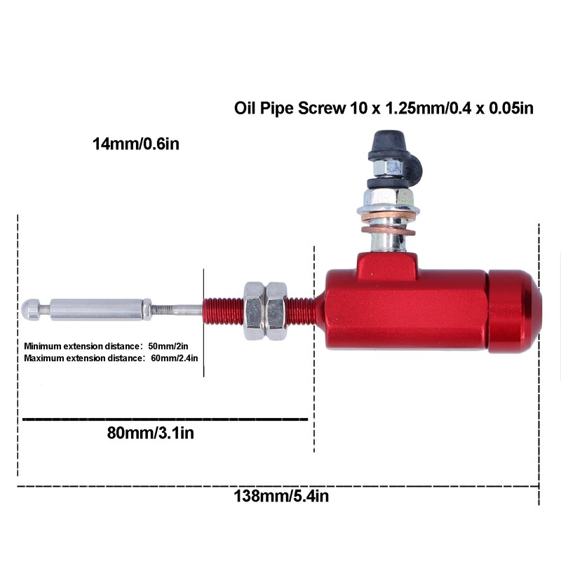 M10 x 1.25mm Universal Motorcycle Brake Pump Hydraulic Clutch Master