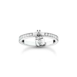 THOMAS SABO TR2371-051-14 Women's Ring Lock White Stones 925 Sterling Silver, Sterling Silver, Cubic Zirconia