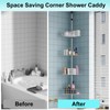 Takywep Corner Shower Caddy Tension Pole, 4-Tier Rustproof Bathroom Shelves