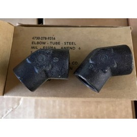 Unbranded AN941-8 BLACK STEEL 45 DEGREE ELBOW BOSS FITTING COUPLING -8AN 3/4-16