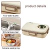 Stainless Steel Bento Box,4 Compartment Design,Lunch Case With Tableware,Separate Soup