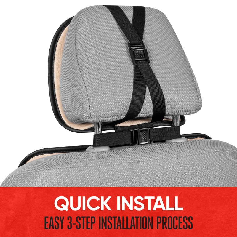 Motor Trend LuxeFit Gray Seat Covers for Cars Trucks Van
