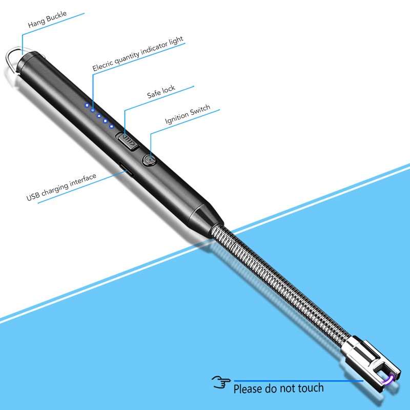 Pulsed Arc Lighter Windproof Electric Rechargeable Arc Lighter for Gas