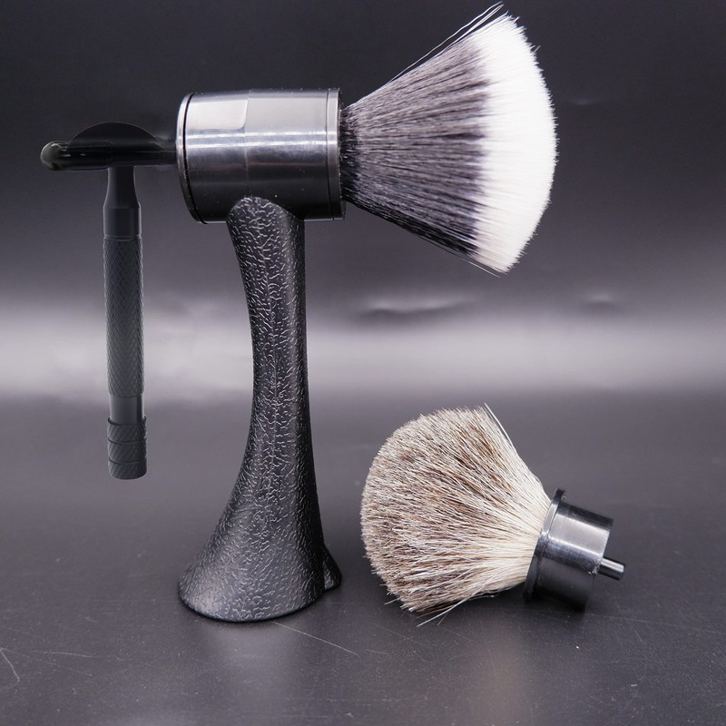 Kikc Juego de 2 brochas de afeitar hechas a mano