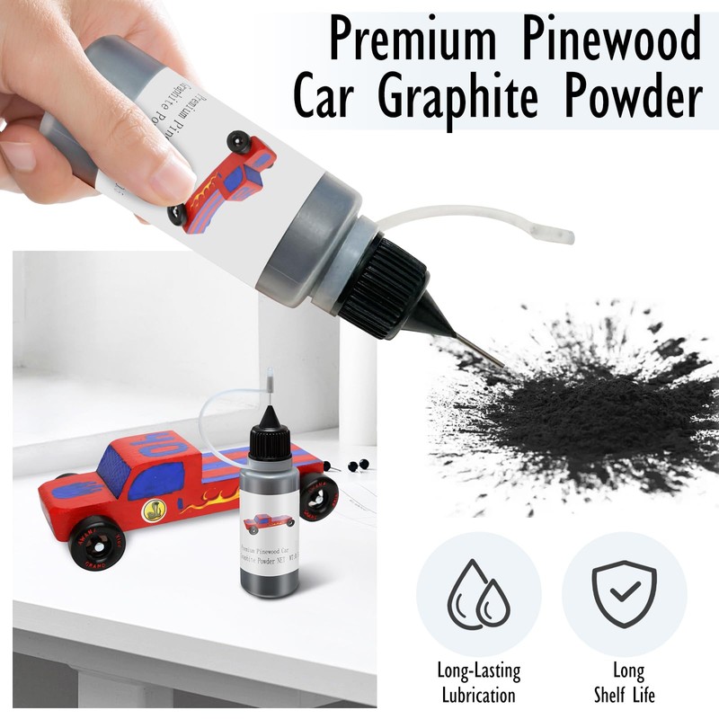 Kypikosp 0.5OZ Graphite Powder for Pinewood Car, Lubricant Powder Dry