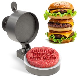 Shop Square Burger Press Patty Maker – Adjustable Thickness (1/4 lb to 3/4 lb) with Ejector – Non-Stick, for Burgers, Crab Cakes & Sausage – Includes Patty Paper