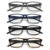 AIKLLY 4 Pack Reading Glasses Blue Light Blocking for Men,Rectangular