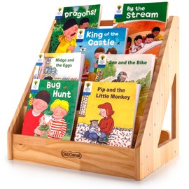 Old Canal Montessori Bookshelf for Toddlers with Handle & Anti-Tilting Design, Kids Bookshelf and Toy Storage Organizer, Children's Pine Rack Book Display Shelves for Classroom, Nursery