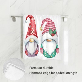 Vdsrup Christmas Gnome Hand Towels Winter Elf Towel Soft Kitchen Tea Towels Dish Washcloths Thin Guest Face Towel Portable Bath Decorations Housewarming Gifts 16 X 30 in