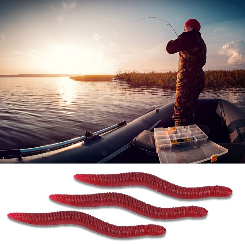 Fishing Lure Soft Artificial Baits - 200Pcs Realistic False Earthworm