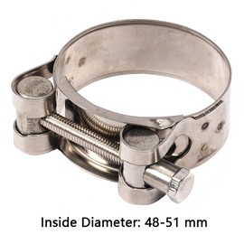 Woetwoat Motorcycle Exhaust Clamps, Exhaust Pipe Clamp, Universal Exhaust Clamp, Pipe Connector, Stainless Steel Exhaust Pipe Clamp, V-Band Clamp (48-51 mm)