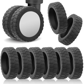 Amviner 8PCS Luggage Wheel Protector Covers, Silicone Wheel Protection Covers for Carry on Rolling Suitcase, Suitable for 2-2.4" Spinner Wheel, Anti-Noise, Black
