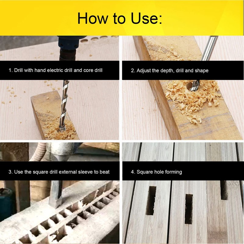 Square Hole Mortiser Drill Bit Mortiser Drill Bit Set Mortiser