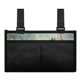 YORXINGY Fly Hummingbird Wheelchair Accessories for Senior Wheelchair Side Bag with Double Buckle Bedside Storage Caddy Organizer Mobility Kits for Kitchen Bedroom Hospital